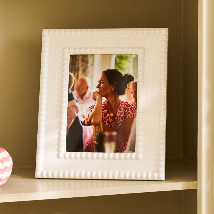 White Bobbin Lacquer Photo Frame