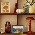 Middelgrote Chambray Blauwe Kloskandelaar - 14 cm