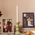 Medium Cappuccino Bobbin Candlestick - 14cm