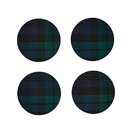 Black Watch Tartan Coasters - Set ta '4