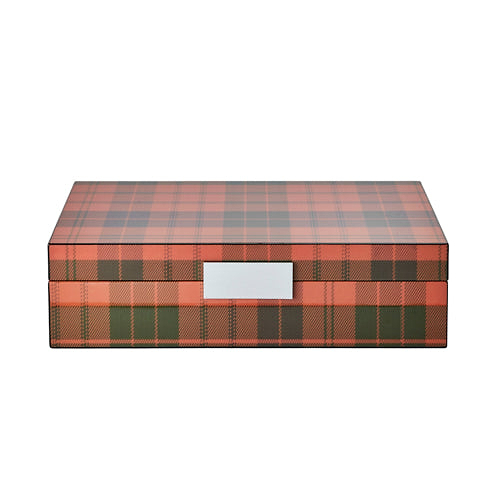 Большая шкатулка Ross Tartan с серебром