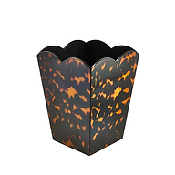 Scalloped Lacquer Bin – Tortoiseshell