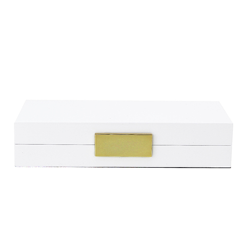 White Lacquer Box With Gold