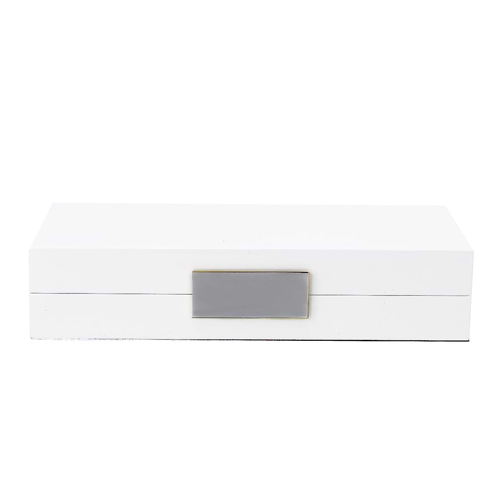 White Lacquer Box With Silver