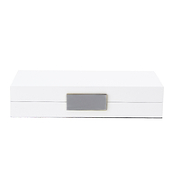 White Lacquer Box With Silver