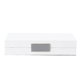 White Lacquer Box With Silver