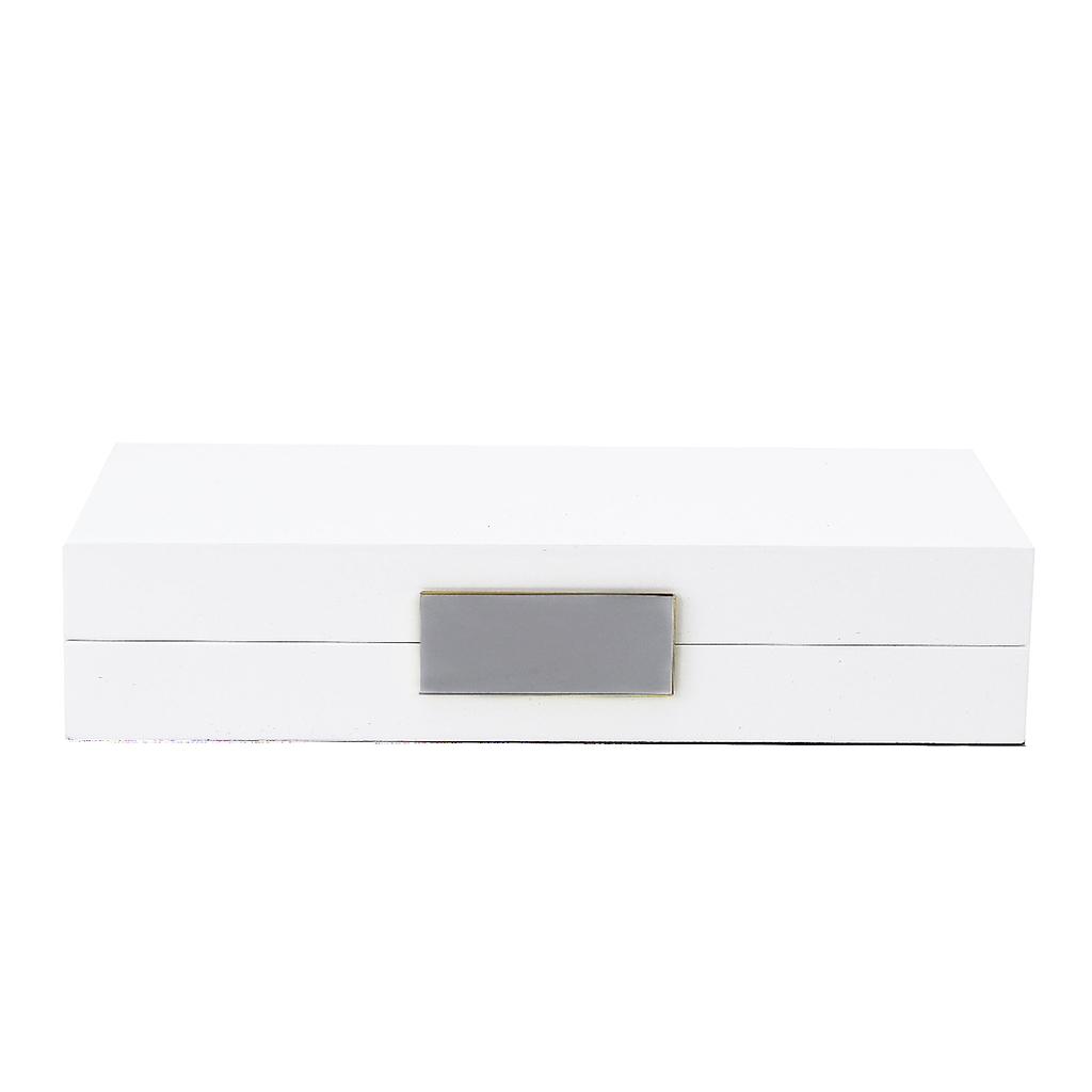 White Lacquer Box With Silver