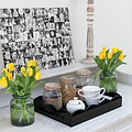 Black Medium Lacquered Scallop Serving Tray