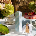 Blue Gingham Square Pillar Salt or Pepper Mill