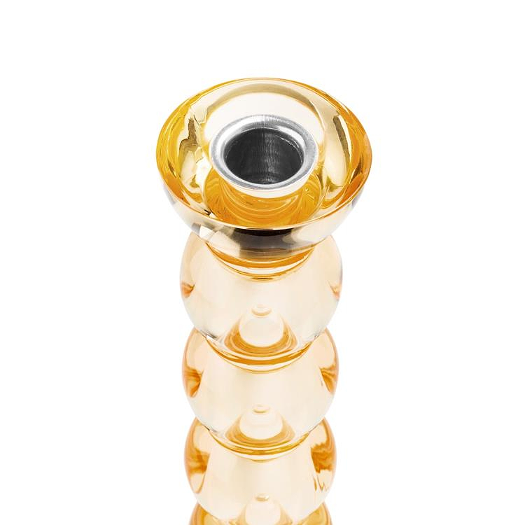 Icy Bobbin Candlestick Orange 23cm