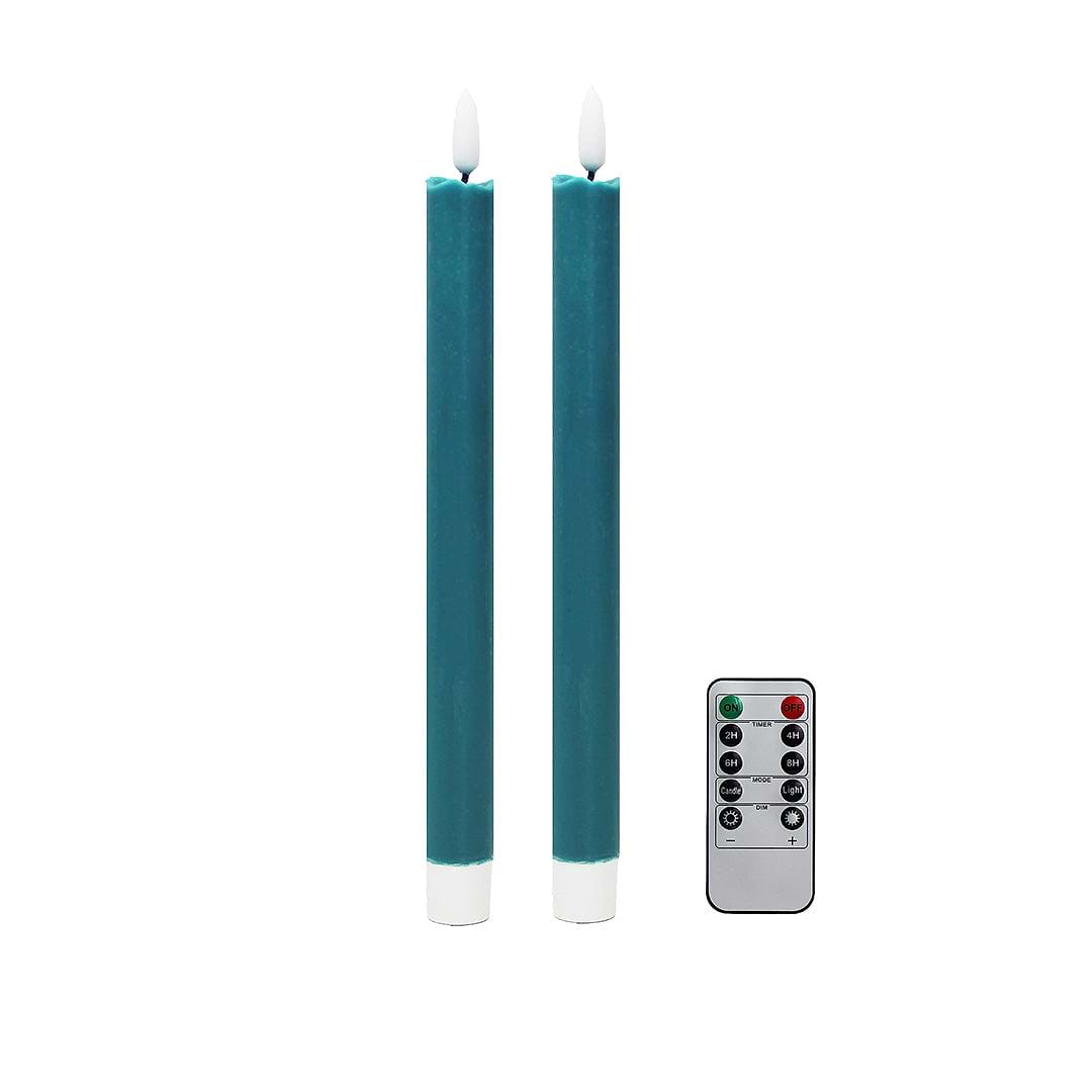 LED-Kerzen aus chambrayblauem Wachs – 2er-Set