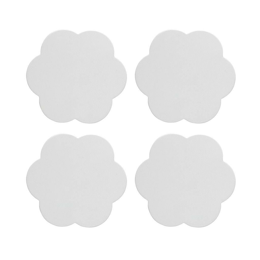 White Scallop Coasters – Set of 4