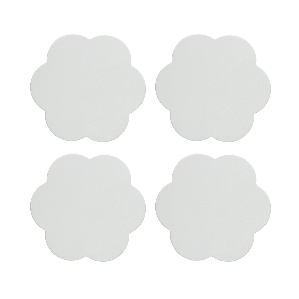 White Scallop Coasters – Set of 4