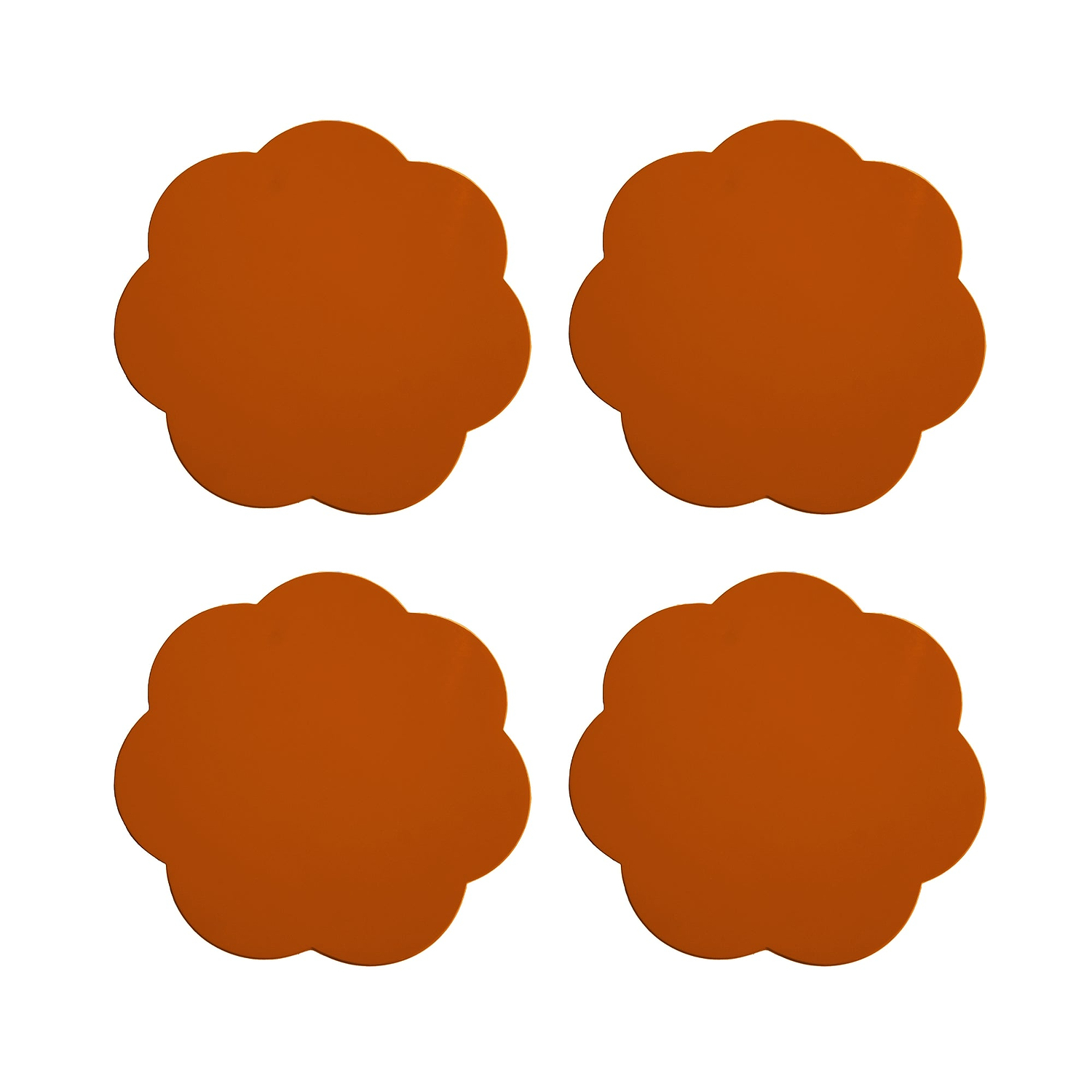 Orange glasunderlägg – set om 4