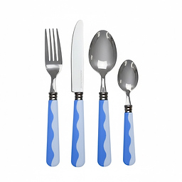 Wave-Besteck – Periwinkle und Hellblau (16-teiliges Set)