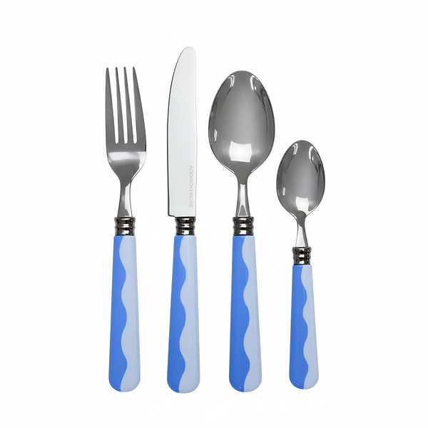 Wave-Besteck – Periwinkle und Hellblau (16-teiliges Set)