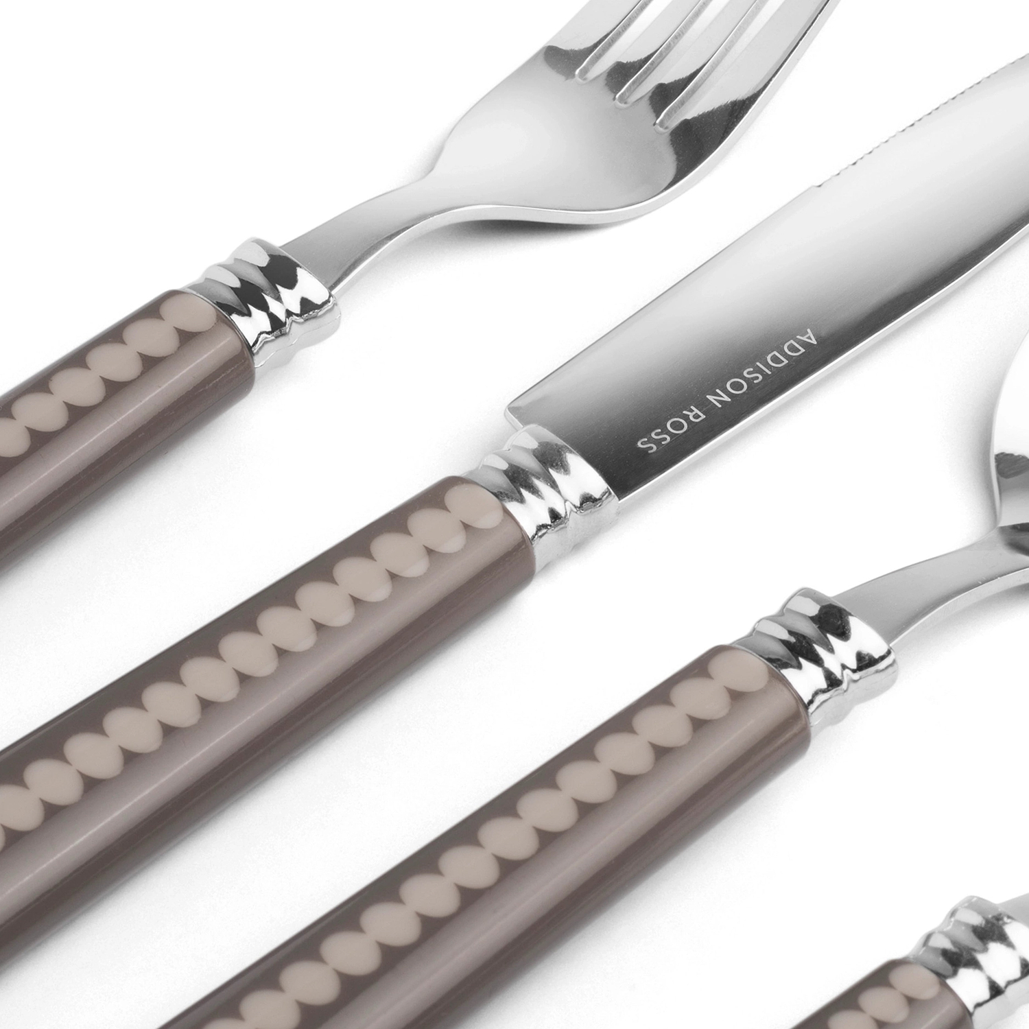 Bobbin-Besteck in Nerz & Cappuccino – 16-teiliges Set