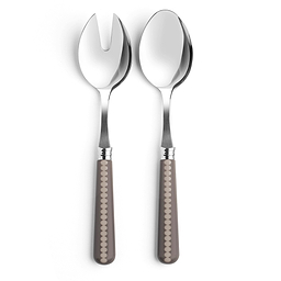 Bobbin-Salatbesteck in Nerz & Cappuccino – 2-teiliges Set