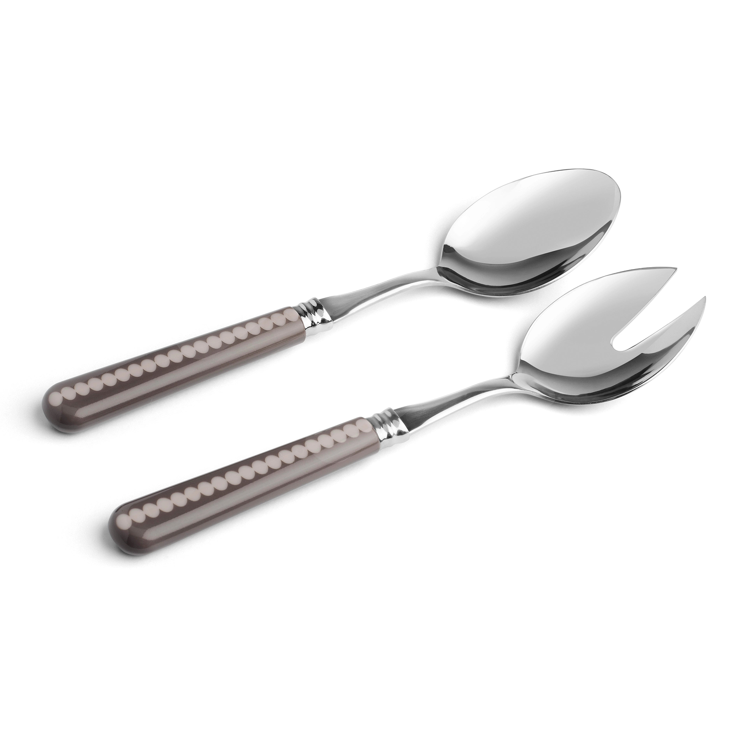 Bobbin-Salatbesteck in Nerz & Cappuccino – 2-teiliges Set