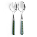 Bobbin-Salatbesteck in Chambray & Khaki – 2-teiliges Set