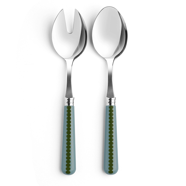 Bobbin-Salatbesteck in Chambray & Khaki – 2-teiliges Set