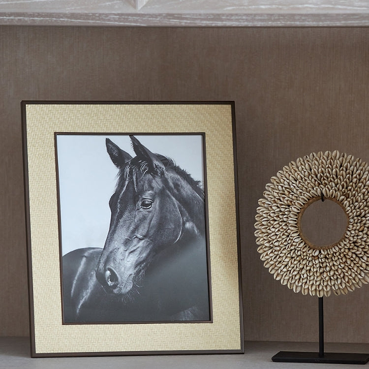 Ecru Faux Shagreen & brons fotoram