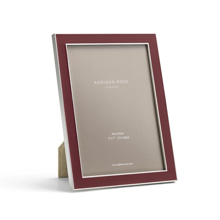 Cherry Enamel & Silver Frame