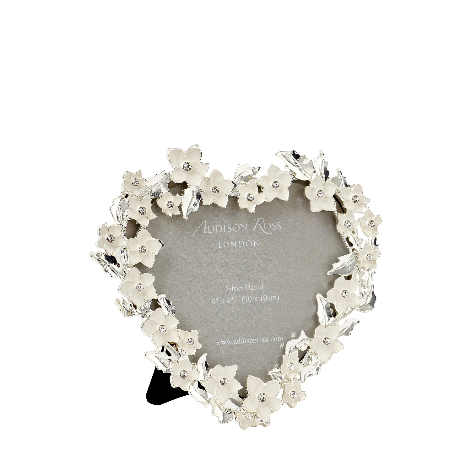 Silver & White Heart Flower Frame