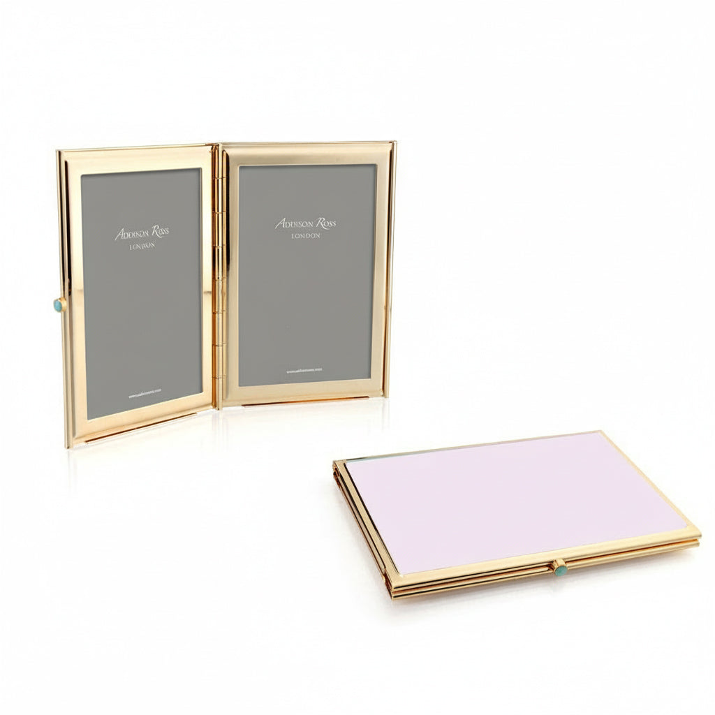 Reiserahmen in Pastellrosa und Gold