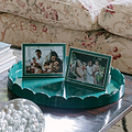 Fern Green Enamel & Silver Frame