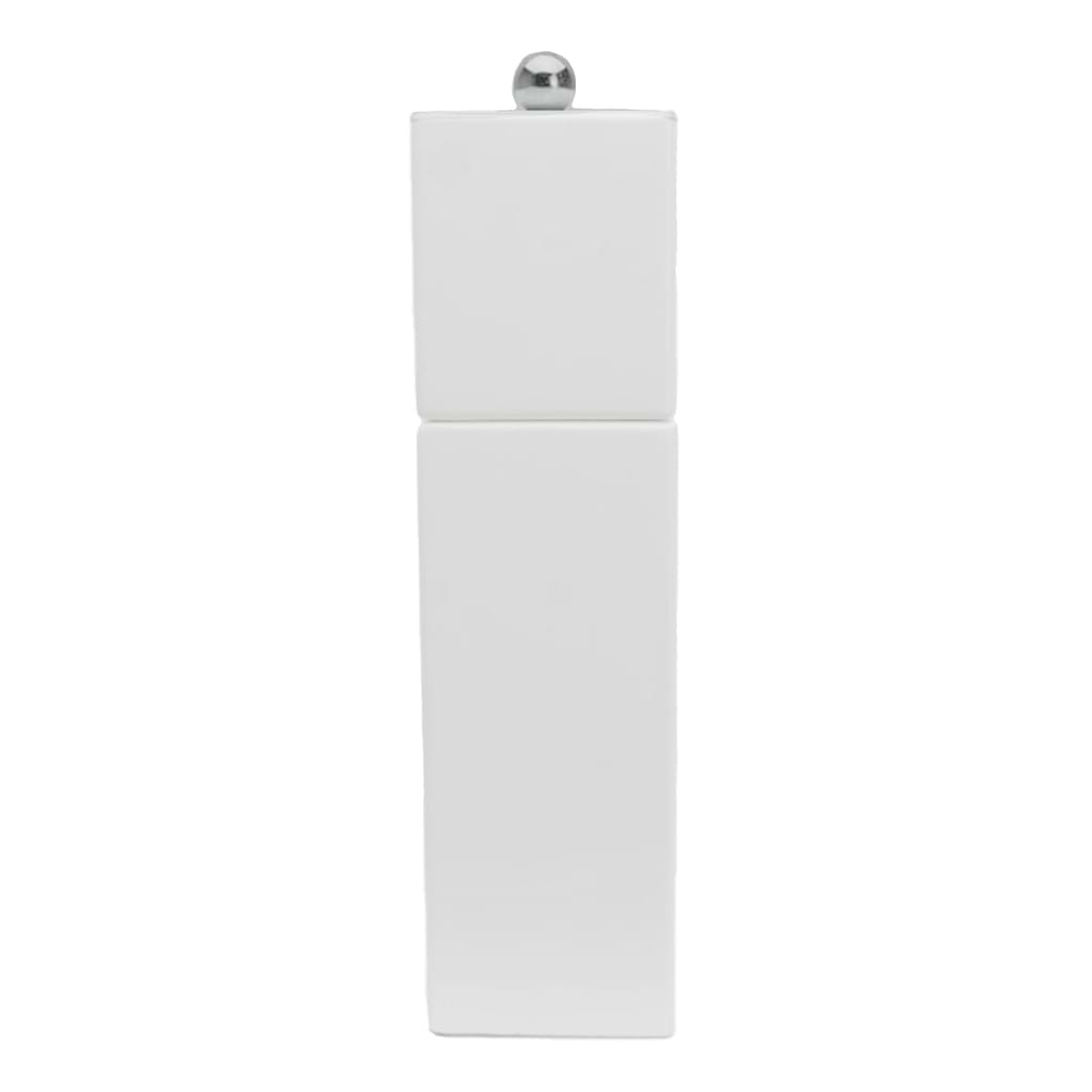 White Square Pillar Salt or Pepper Mill