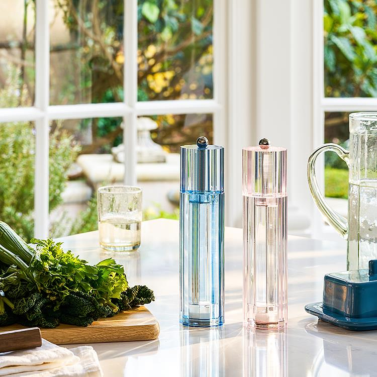 Blue Icy Flute Salt or Pepper Mill