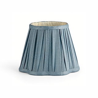 Chambray Blue Scallop Lampshade - 16cm