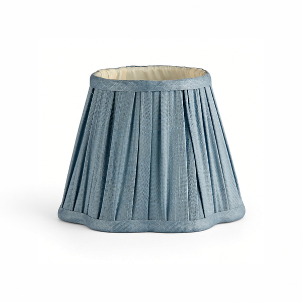 Chambray Blue Scallop Lampshade - 16cm