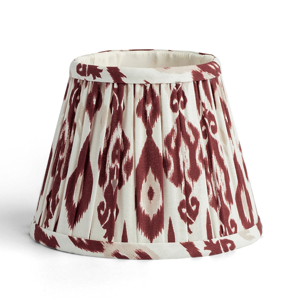 Abat-jour Empire Ikat cerise et cappuccino - 16cm