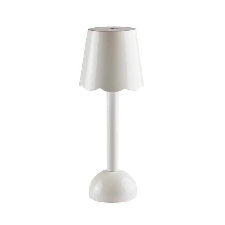 Weiße Scallop-Lampe – Kabellose LED-Lampe