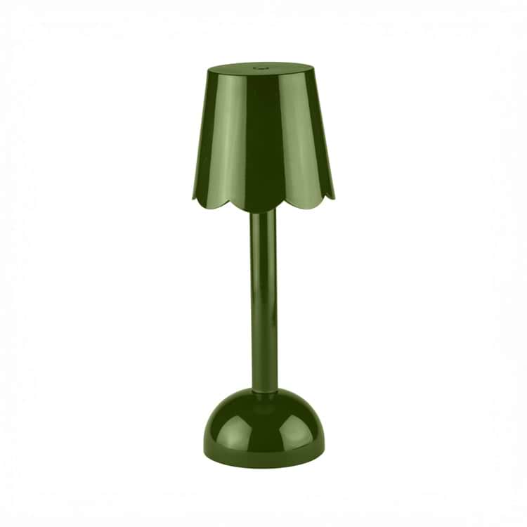Khaki Green Scallop Rechargeable LED Lamp