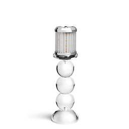 Small Clear Bobbin Lamp Base & Rechargeable Bulb - 19cm