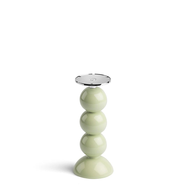 Small Sage Bobbin Lamp Base & Rechargeable Bulb - 19cm