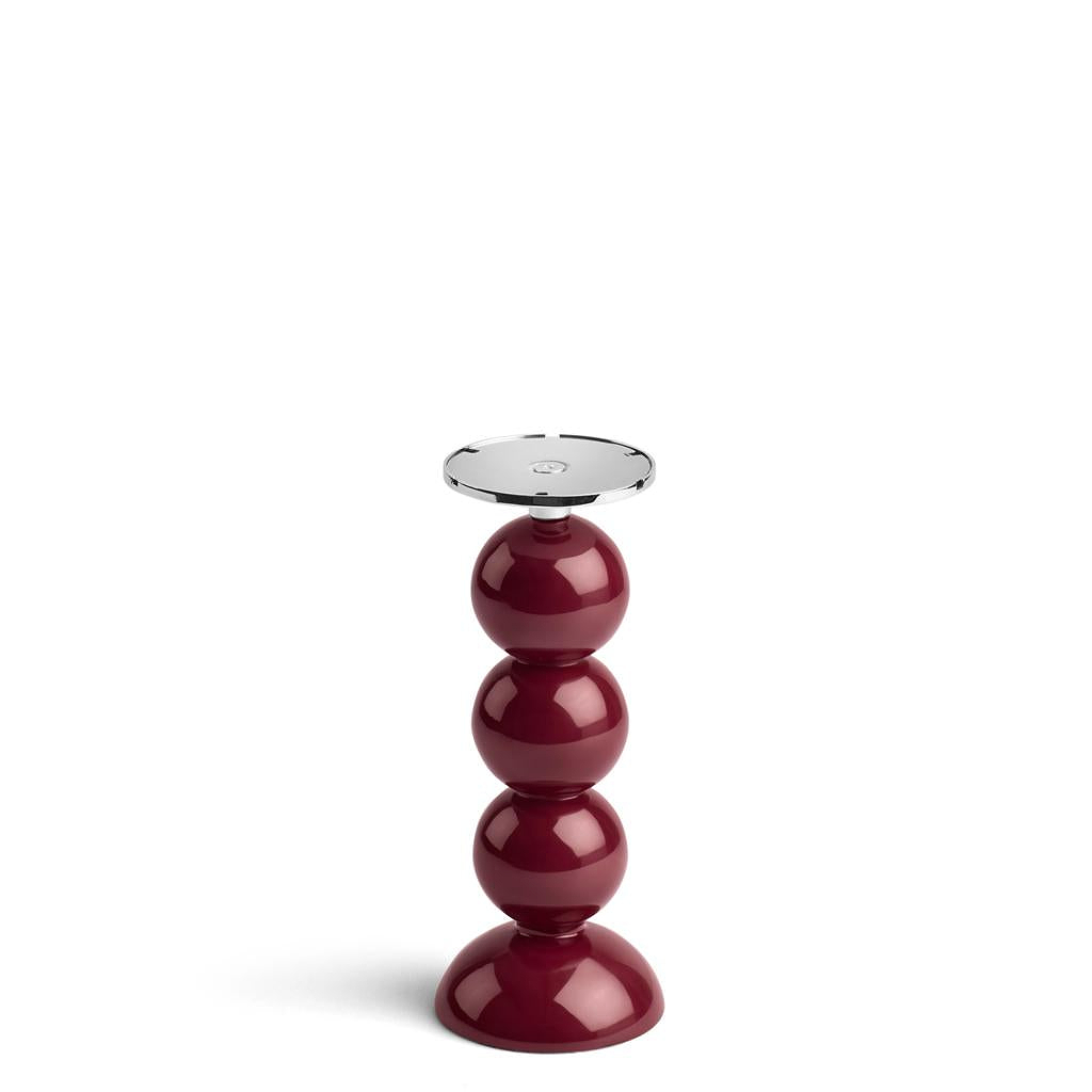 Small Cherry Bobbin Lacquered Lamp Base & Rechargeable Bulb - 19cm