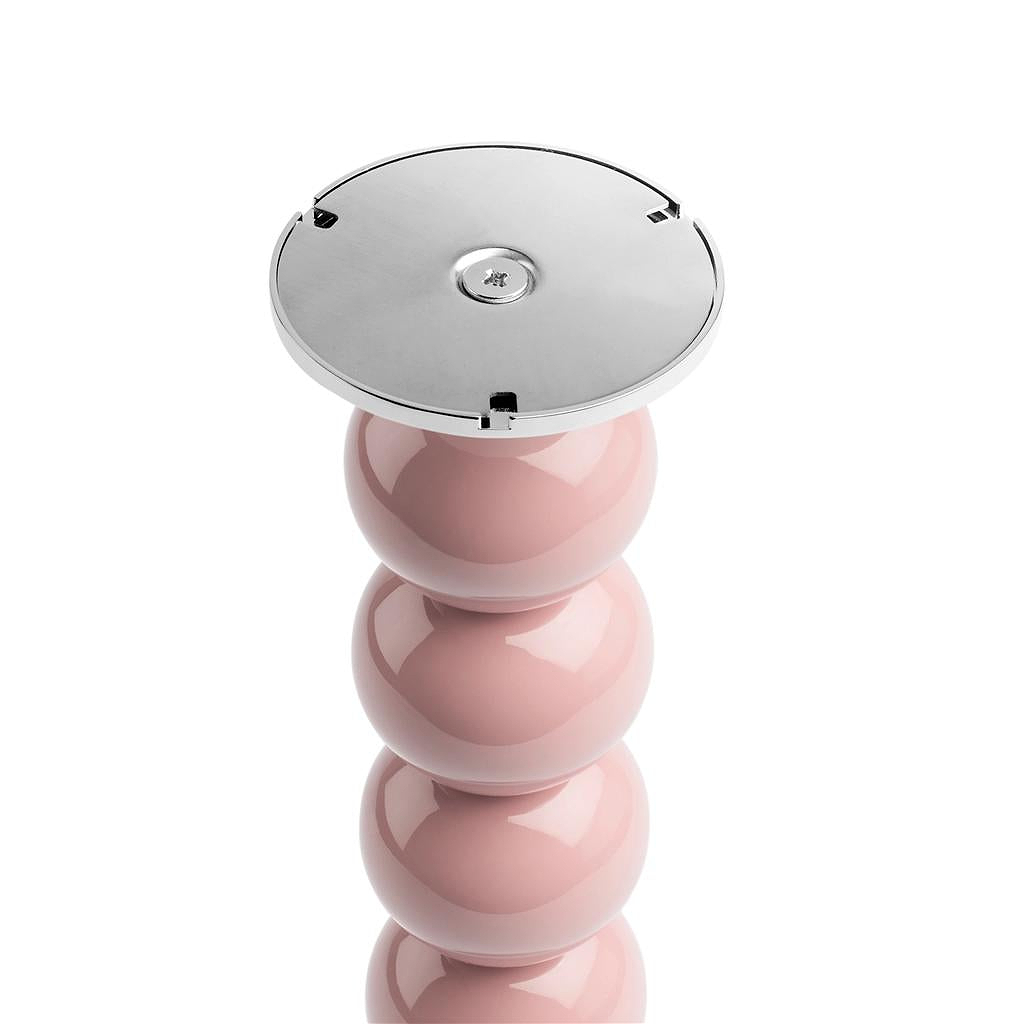 Hoher lackierter Lampenfuß Bobbin in Mauve mit wiederaufladbarer Glühbirne - 34cm
