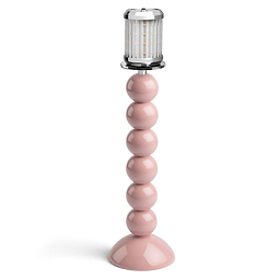 Tall Mauve Bobbin Lamp Base & Rechargeable Bulb - 34cm