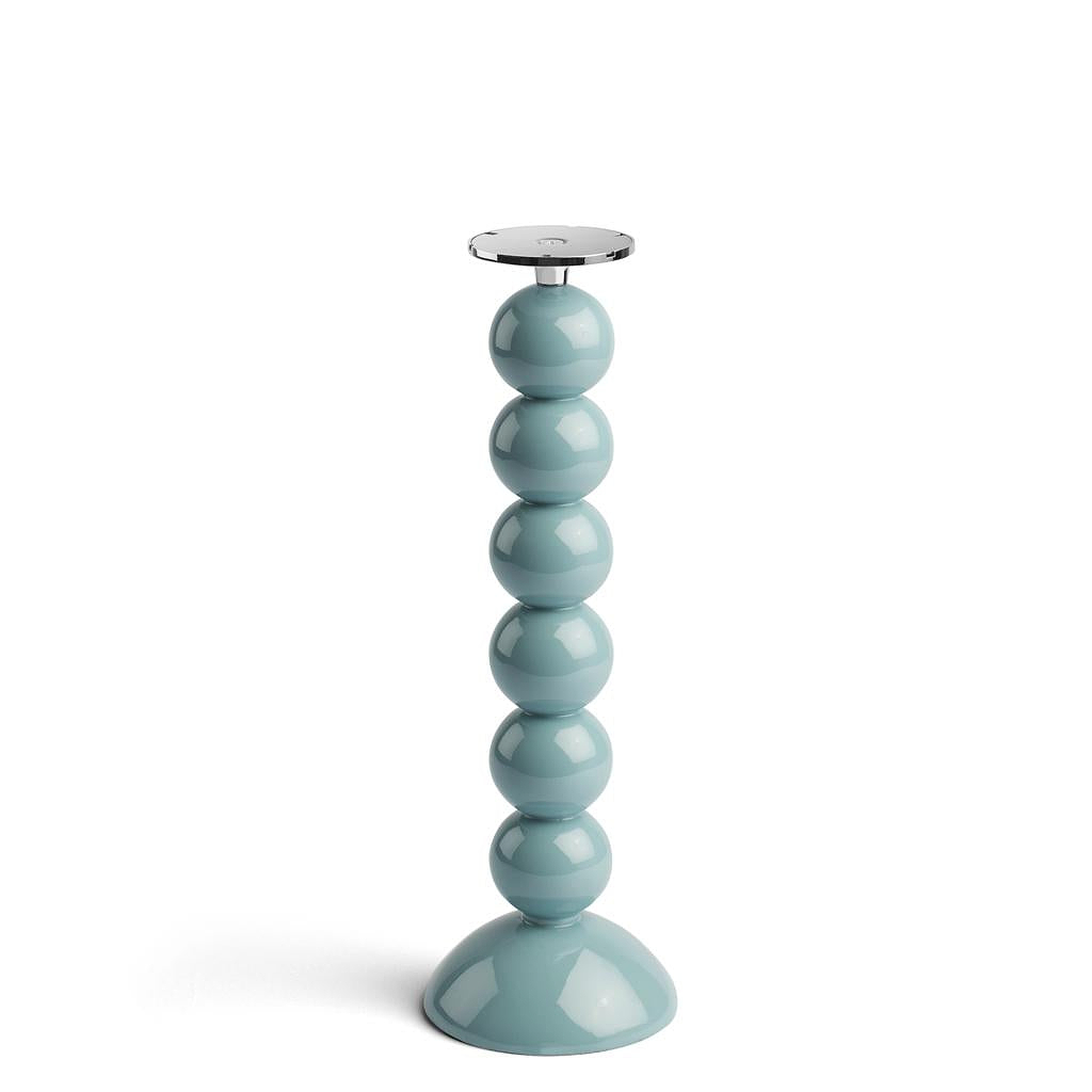 Tall Chambray Bobbin Lacquered Lamp Base & Rechargeable Bulb - 34cm