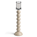 Tall Cappuccino Bobbin Lacquered Lamp Base & Rechargeable Bulb - 34cm