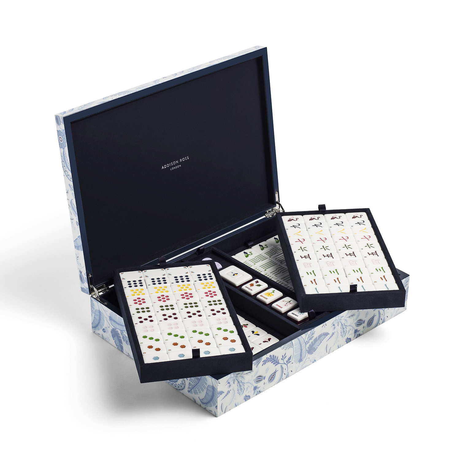 Palm Beach Blue Lacquered Mahjong Set