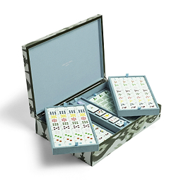 Ikat Green Lacquered Mahjong Set
