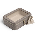 Mink Grasscloth & Cappuccino Suede Interior Mahjong Travel Bag