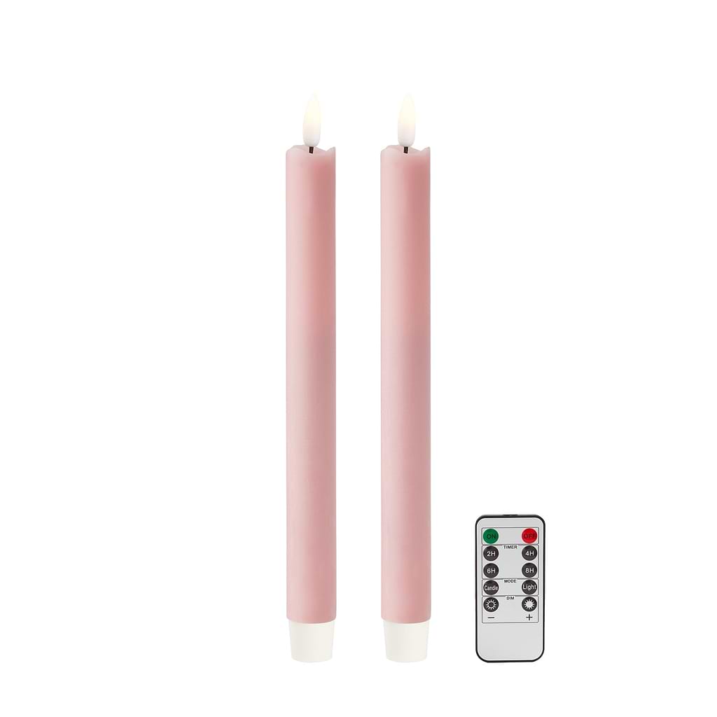 Pink Wax LED Candle - Set of 2