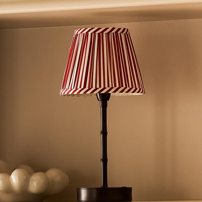 Red Striped Lampshade - 16cm
