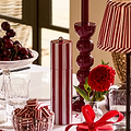 Burgundy Striped Column Salt tai Pepper Mill